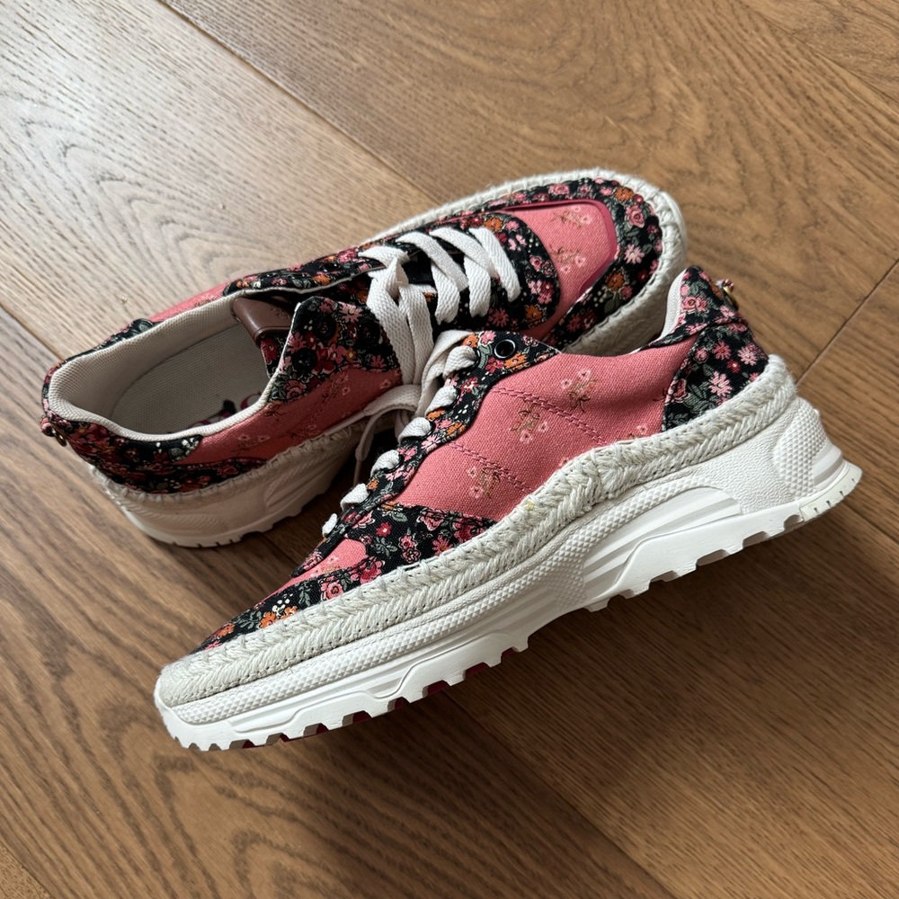 Coach C143 Espadrille Runner - Ladies Size 10 - NWOT - Pink Paisley & Beige - Picture 5 of 9